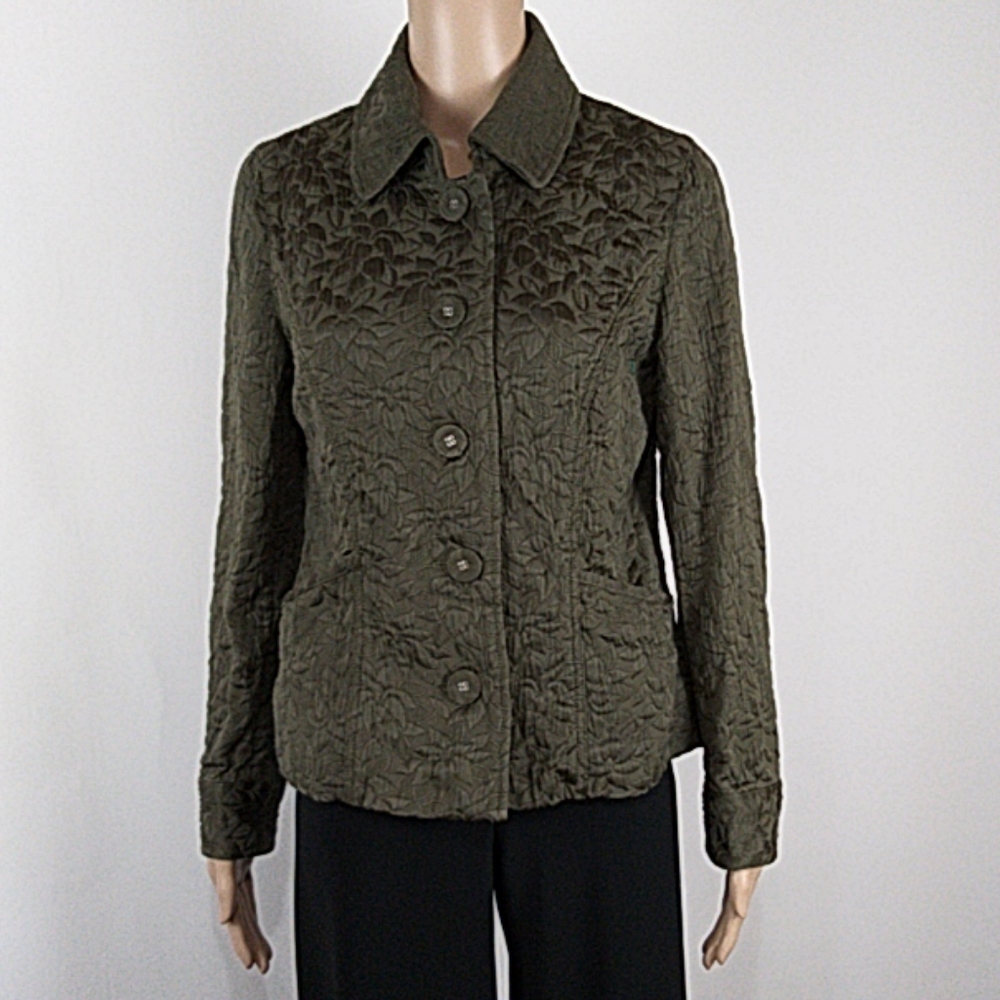 J Jill | Green Brocade Jacket